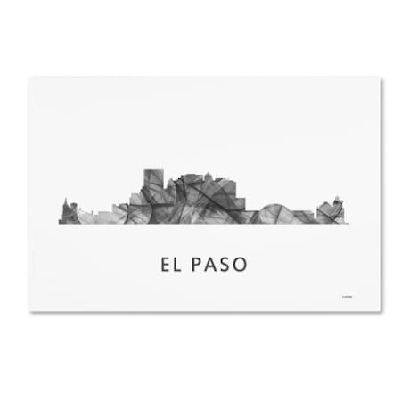 Marlene Watson 'El Paso Texas Skyline WB-BW' Canvas Art,16x24